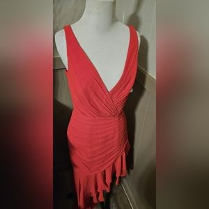 MAC DUGGAL RED Tiered Cocktail Formal Event Gown Dress Size 6 NWT